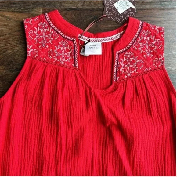 NEW Knox Rose Tank Top Red | Embroidered Tank Top | Knox Rose Tank Top - Picture 6 of 7